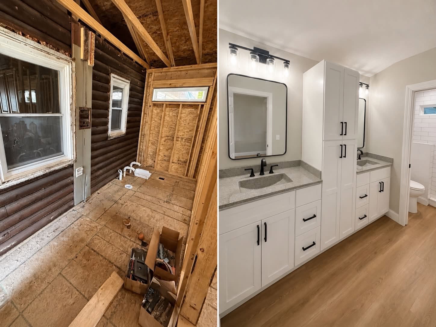 Home addition before and after Davenport Iowa